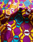 Yellow and Purple Hexagons Fabric