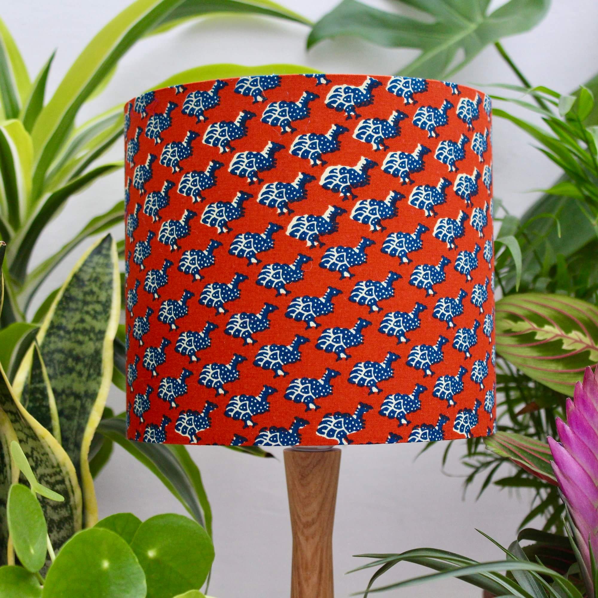 Orange and Navy Bird African Lampshade