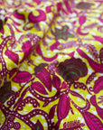 Lime Green & Pink Floral Fabric