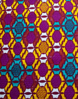 Yellow and Purple Hexagons Fabric