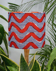 Navy and Red Waves African Lampshade