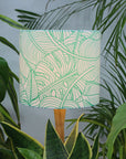 White and Green Monstera Leaf Tropical Lampshade