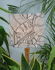 Black and White Monstera Leaf Tropical Lampshade