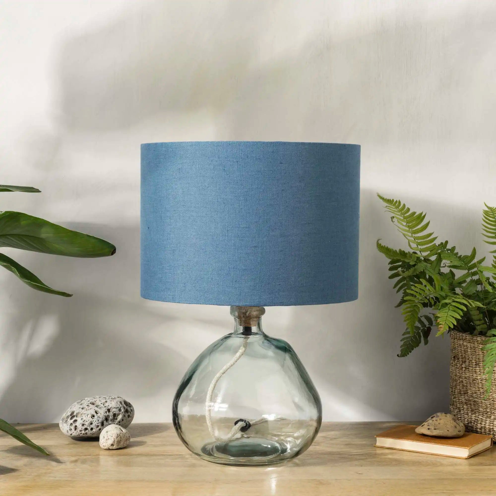 Dusty Blue Linen Lampshade