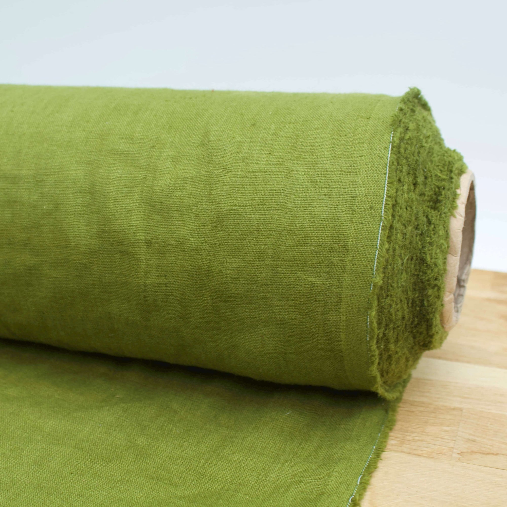 Moss Green Linen Fabric