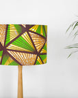 Yellow and Green Geometric Triangles African Lampshade