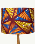 Orange and Blue Geometric Triangles African Lampshade