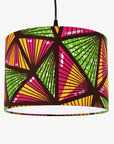 Pink and Green Geometric Triangles African Lampshade
