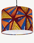 Orange and Blue Geometric Triangles African Lampshade