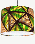 Yellow and Green Geometric Triangles African Lampshade