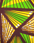 Yellow and Green Geometric Triangles African Lampshade