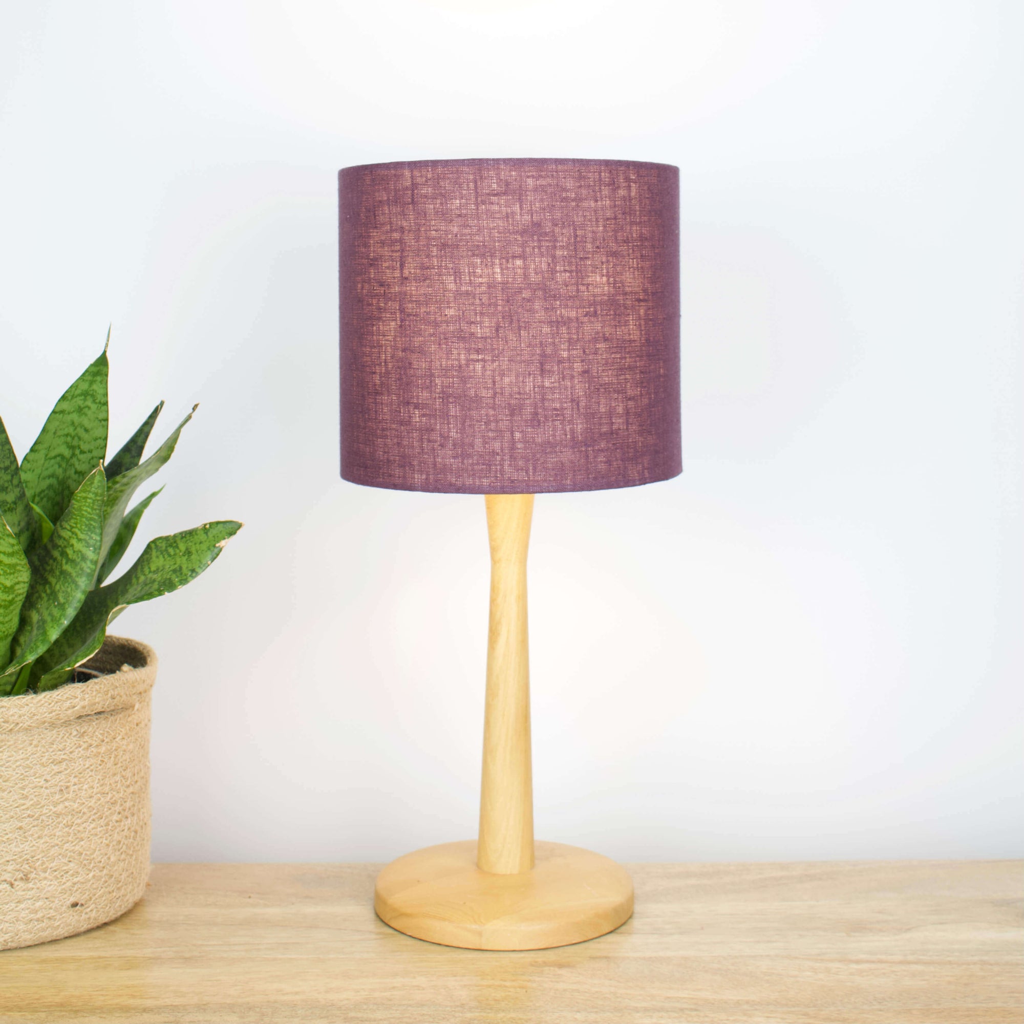 Aubergine Purple Linen Lampshade - Tropikala