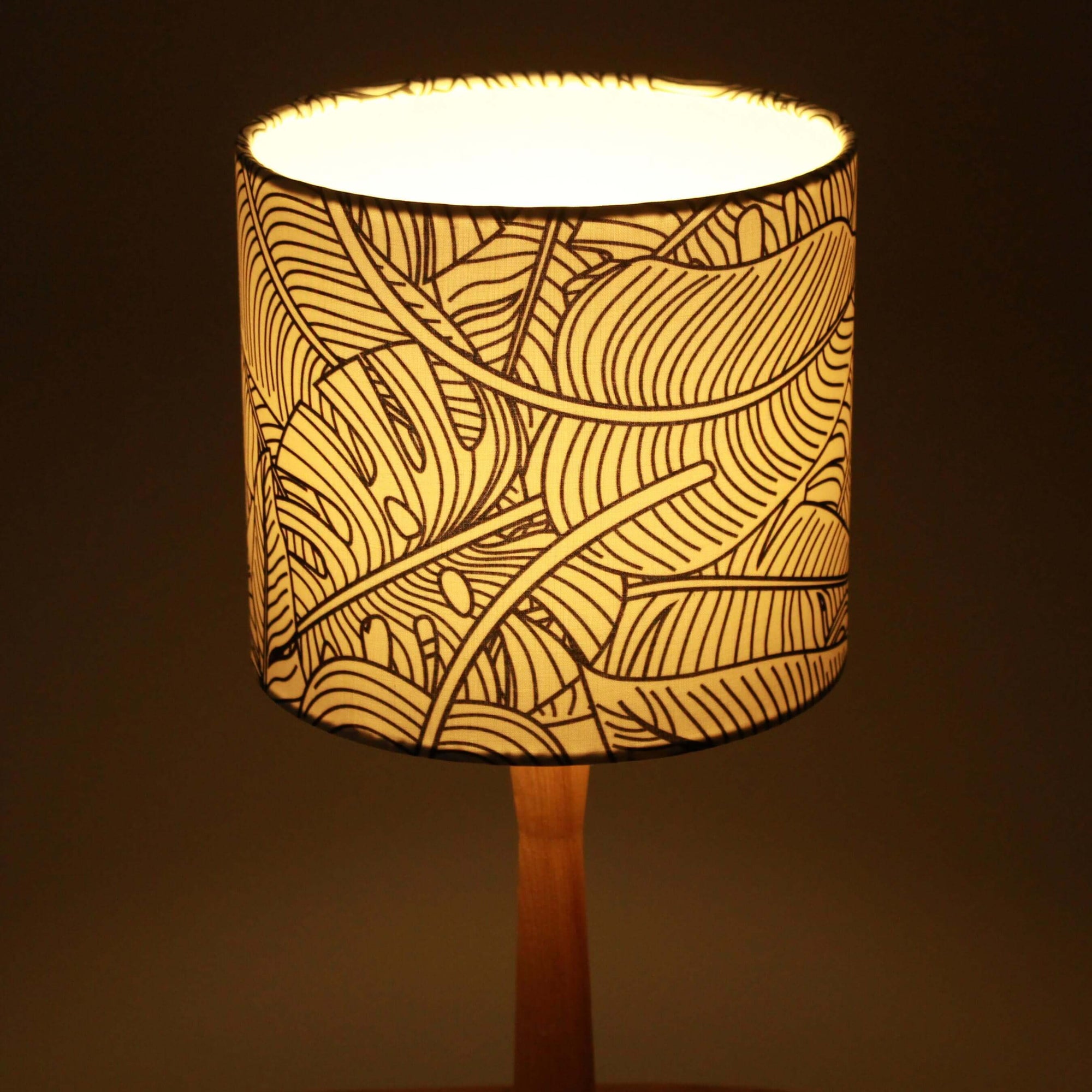 Black and White Monstera Leaf Lampshade - Tropikala