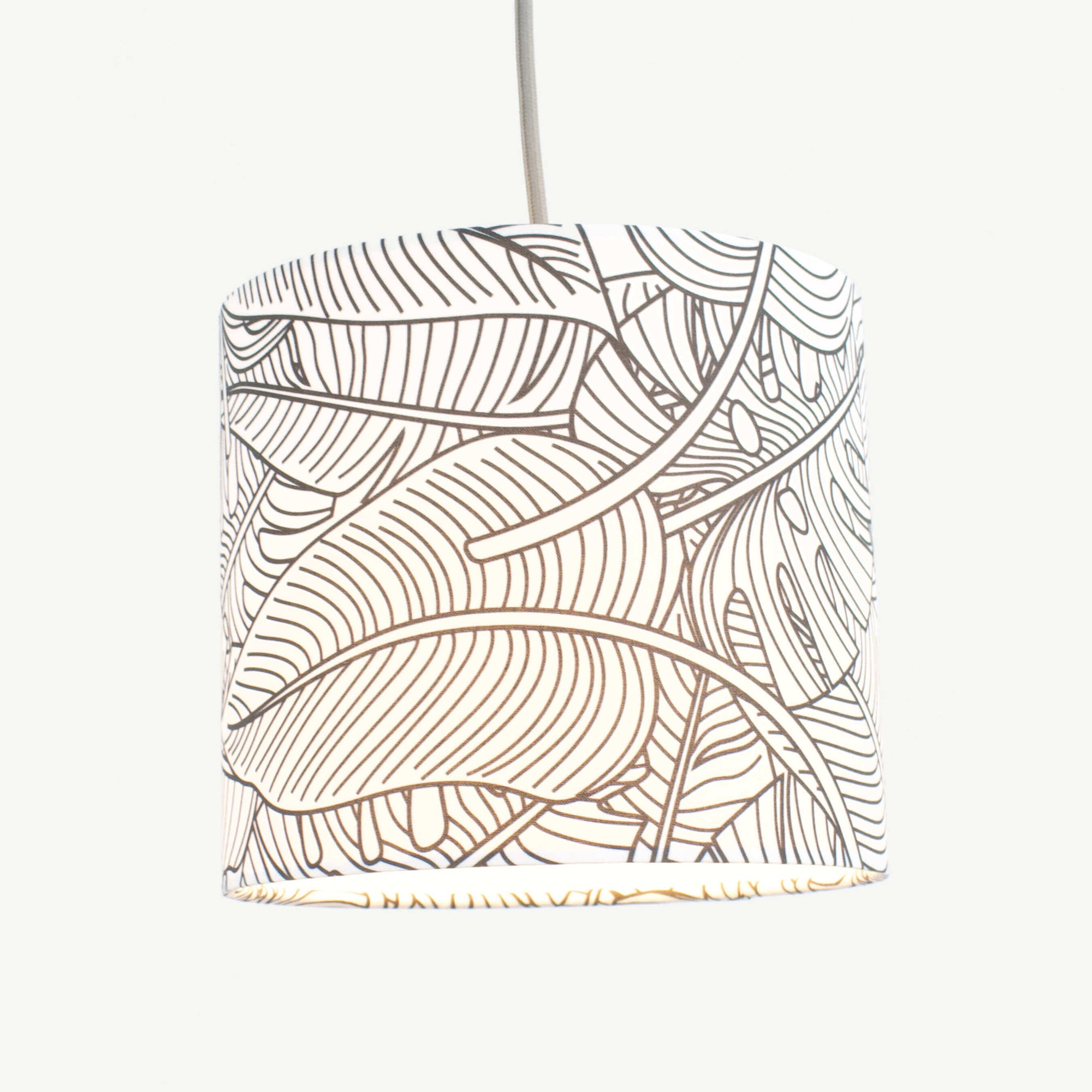 Black and White Monstera Leaf Lampshade - Tropikala