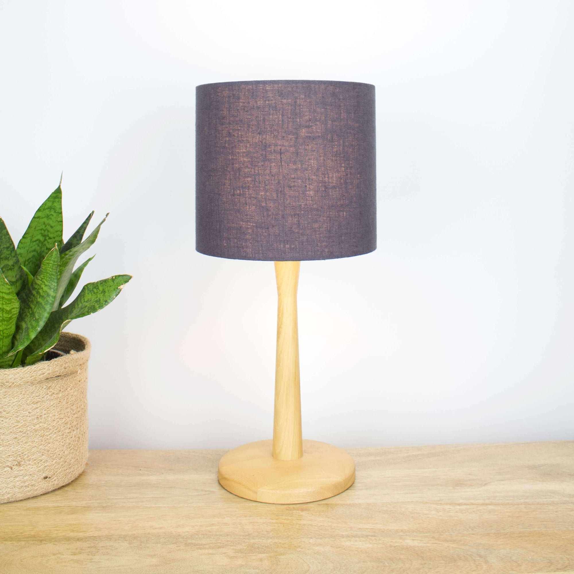 Charcoal Grey Linen Lampshade - Tropikala