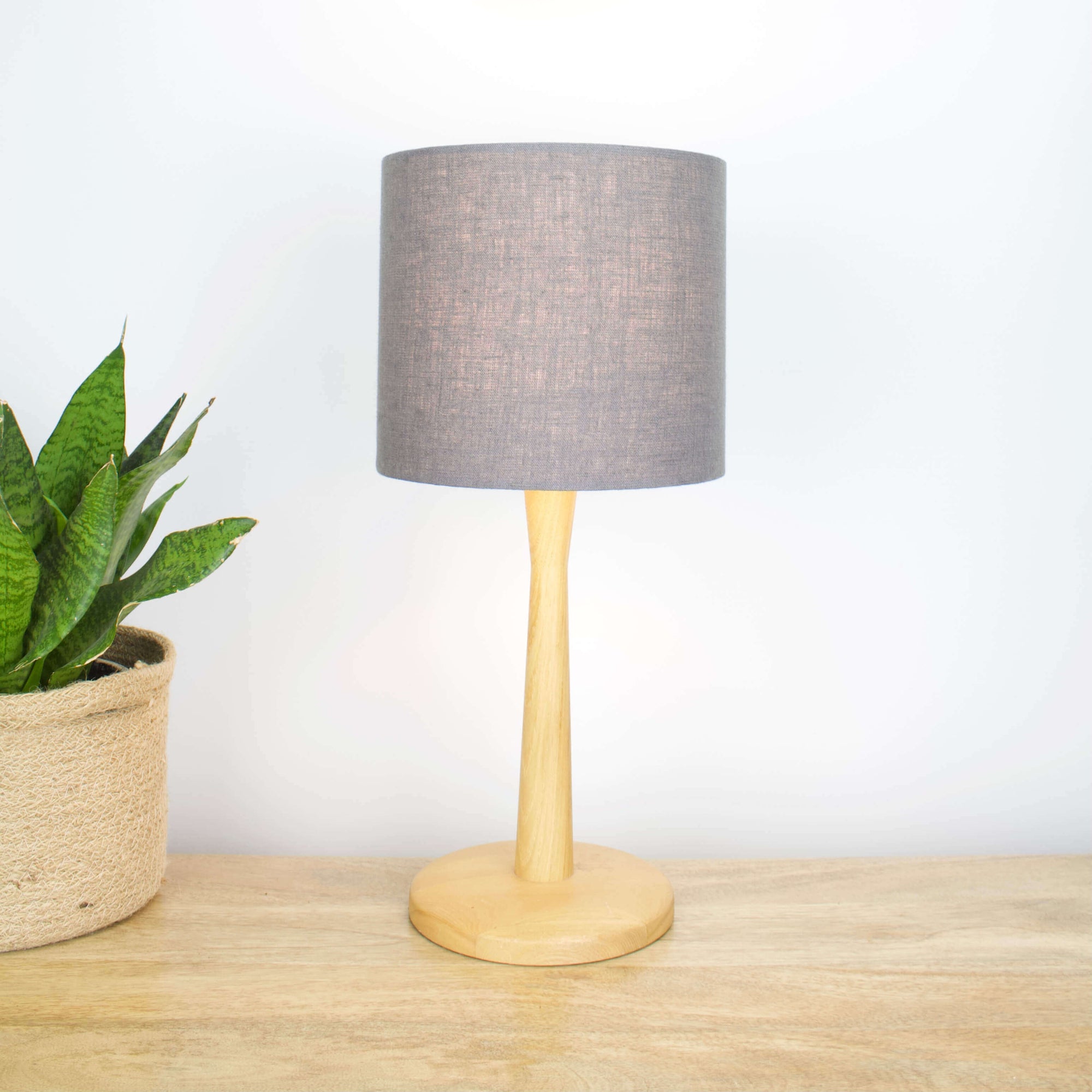 Graphite Grey Linen Lampshade - Tropikala