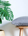 Graphite Grey Linen Cushion Cover - Tropikala