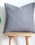 Graphite Grey Linen Cushion Cover - Tropikala