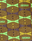 Lime Green and Gold Highlife Fabric