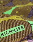 Lime Green and Gold Highlife Fabric
