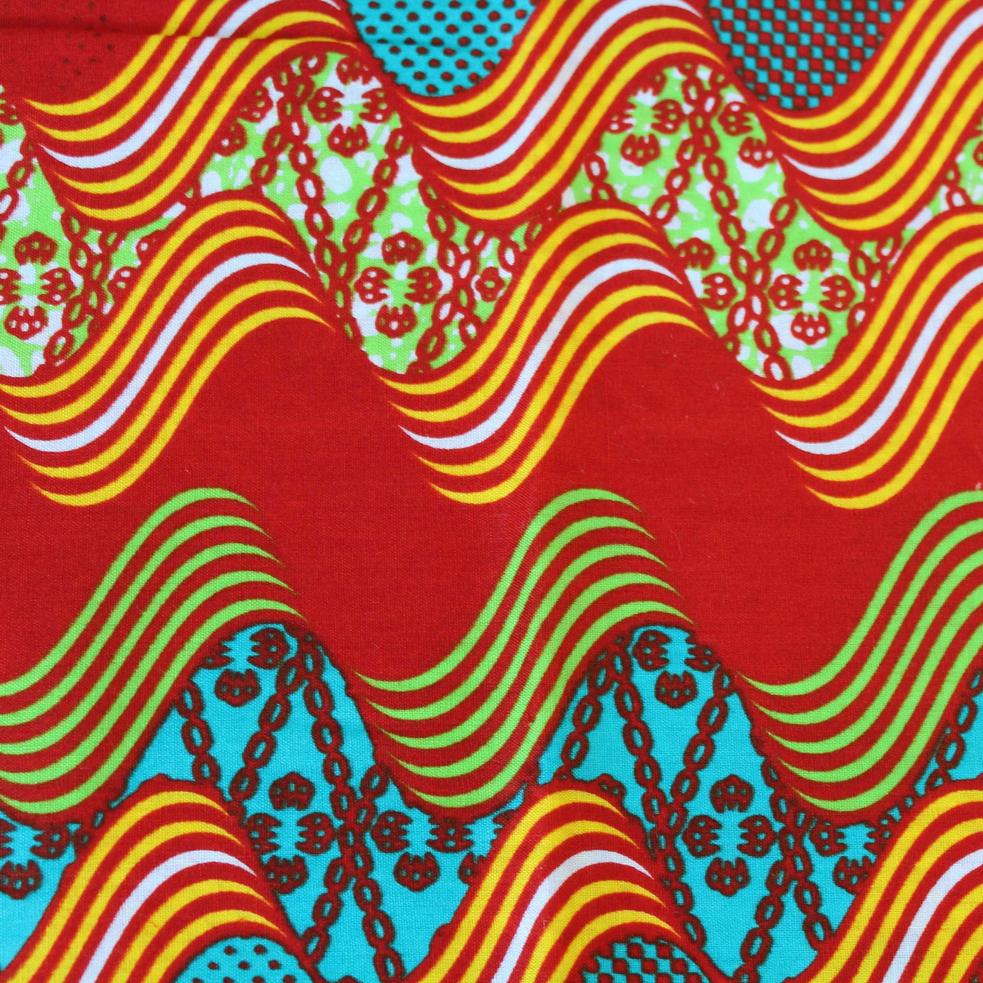 Red and Aqua Wavelength Fabric