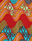 Red and Aqua Wavelength Fabric