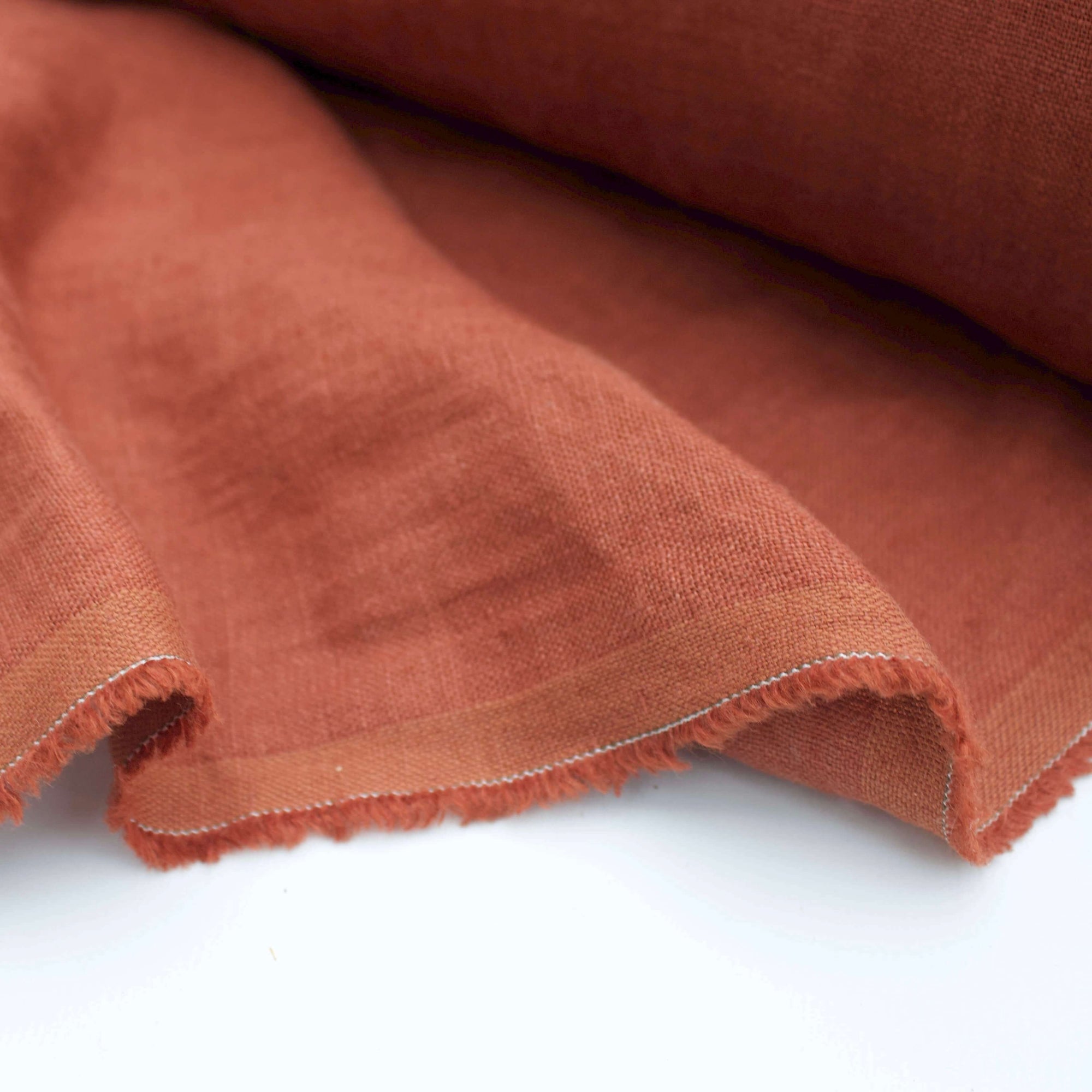 Terracotta Linen Fabric