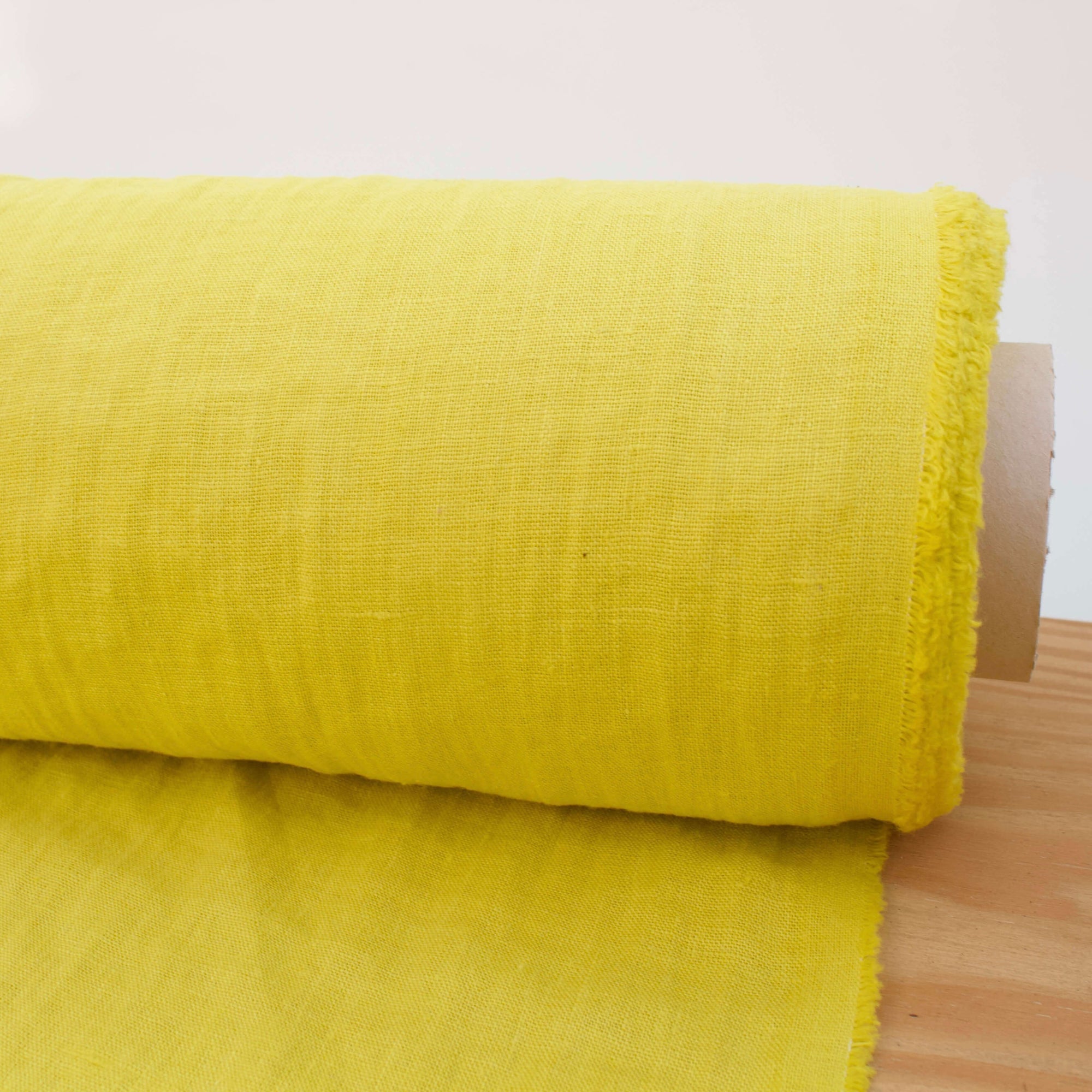 Lemon Yellow Linen Fabric