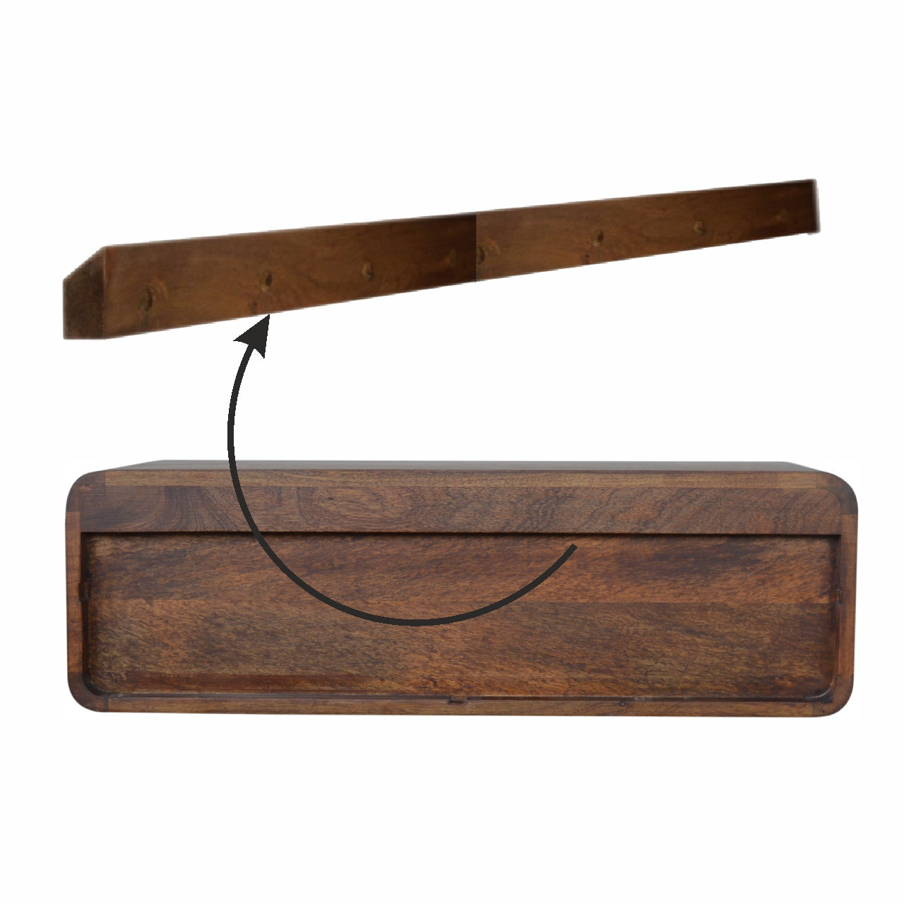 Floating Chestnut Console Table