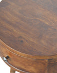 Oslo Chestnut Circular Bedside Table