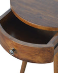 Oslo Chestnut Circular Bedside Table