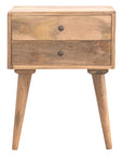 Modern Two Drawer Mango Wood Bedside Table