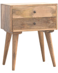 Modern Two Drawer Mango Wood Bedside Table