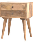 Modern Two Drawer Mango Wood Bedside Table