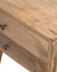 Modern Two Drawer Mango Wood Bedside Table