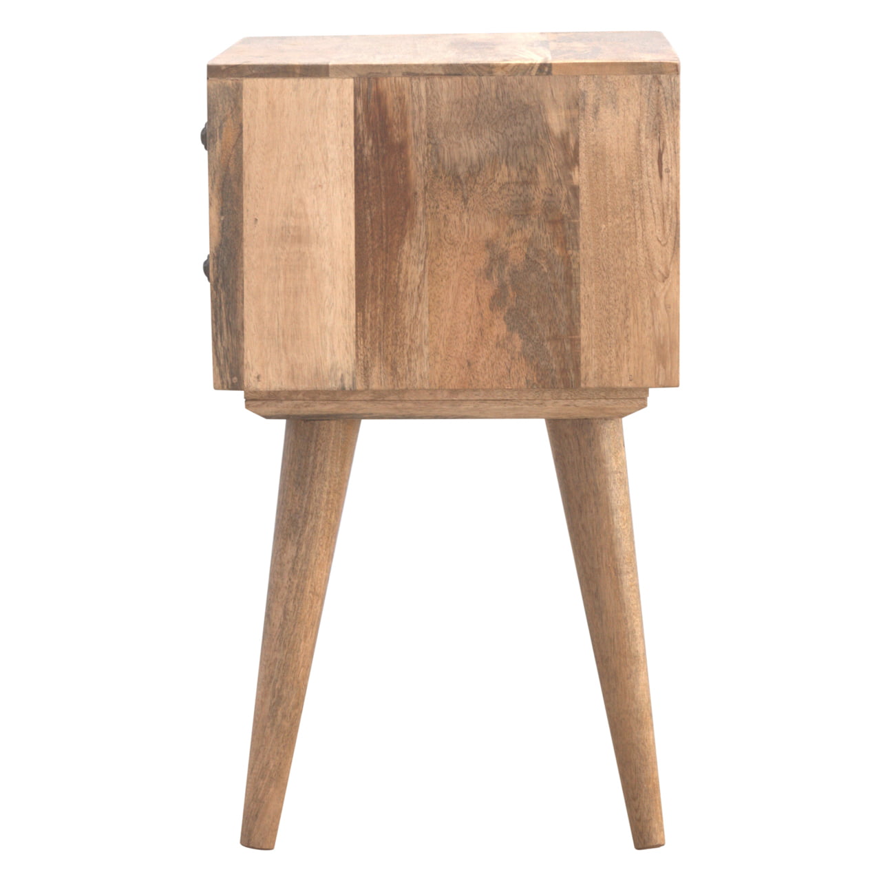 Modern Two Drawer Mango Wood Bedside Table