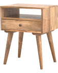 Solid Mango Wood Modern Bedside Table