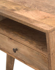 Solid Mango Wood Modern Bedside Table