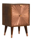 Manila 2 Drawer Copper Bedside Table