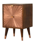 Manila 2 Drawer Copper Bedside Table