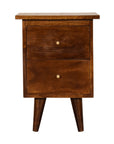 Chestnut Bedside Table with Two Drawers