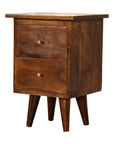 Chestnut Bedside Table with Two Drawers