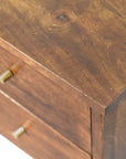 Chestnut Bedside Table with Two Drawers