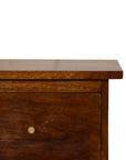 Chestnut Bedside Table with Two Drawers