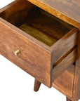 Chestnut Bedside Table with Two Drawers