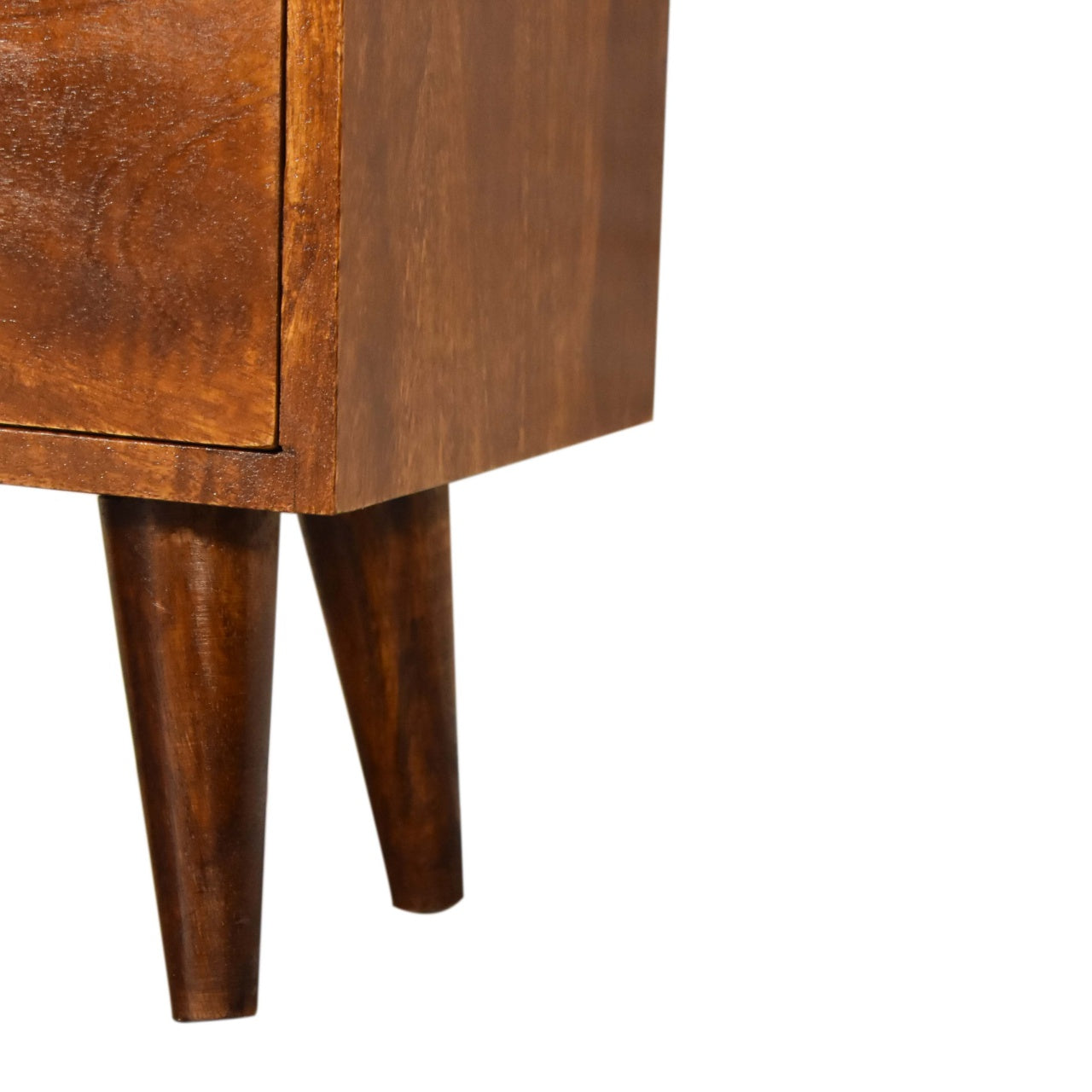 Chestnut Bedside Table with Two Drawers