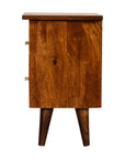 Chestnut Bedside Table with Two Drawers