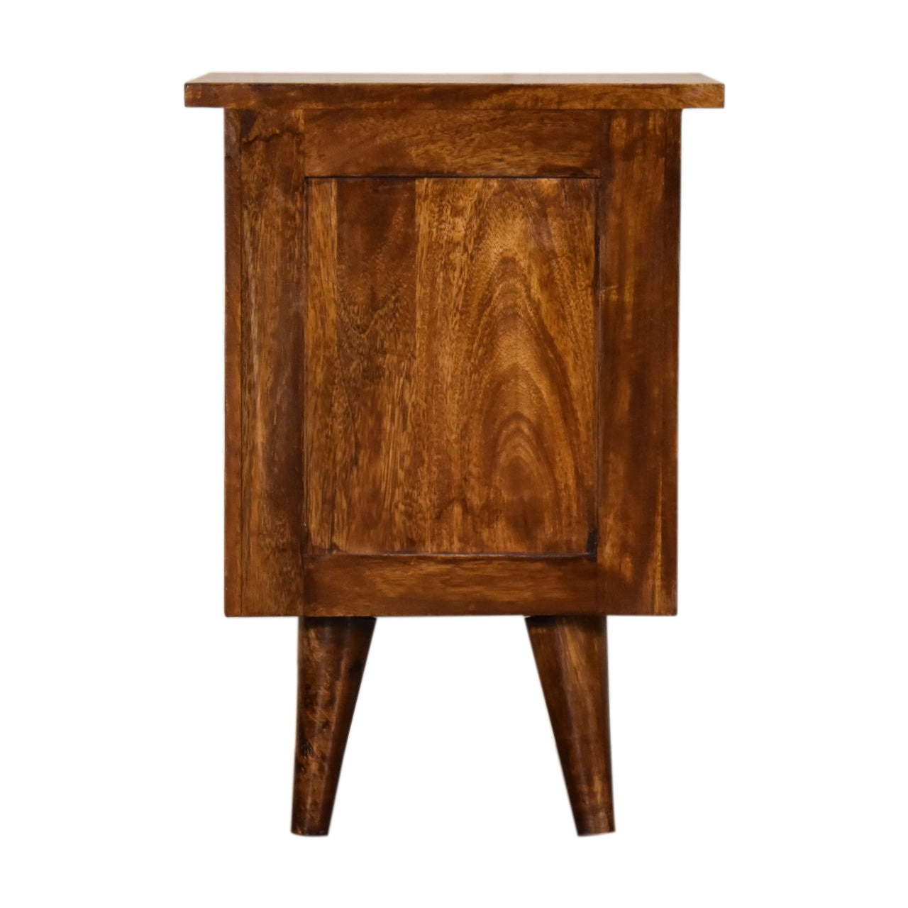 Chestnut Bedside Table with Two Drawers