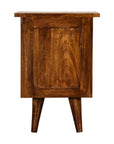 Chestnut Bedside Table with Two Drawers