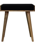 Black Velvet Mango Wood Footstool